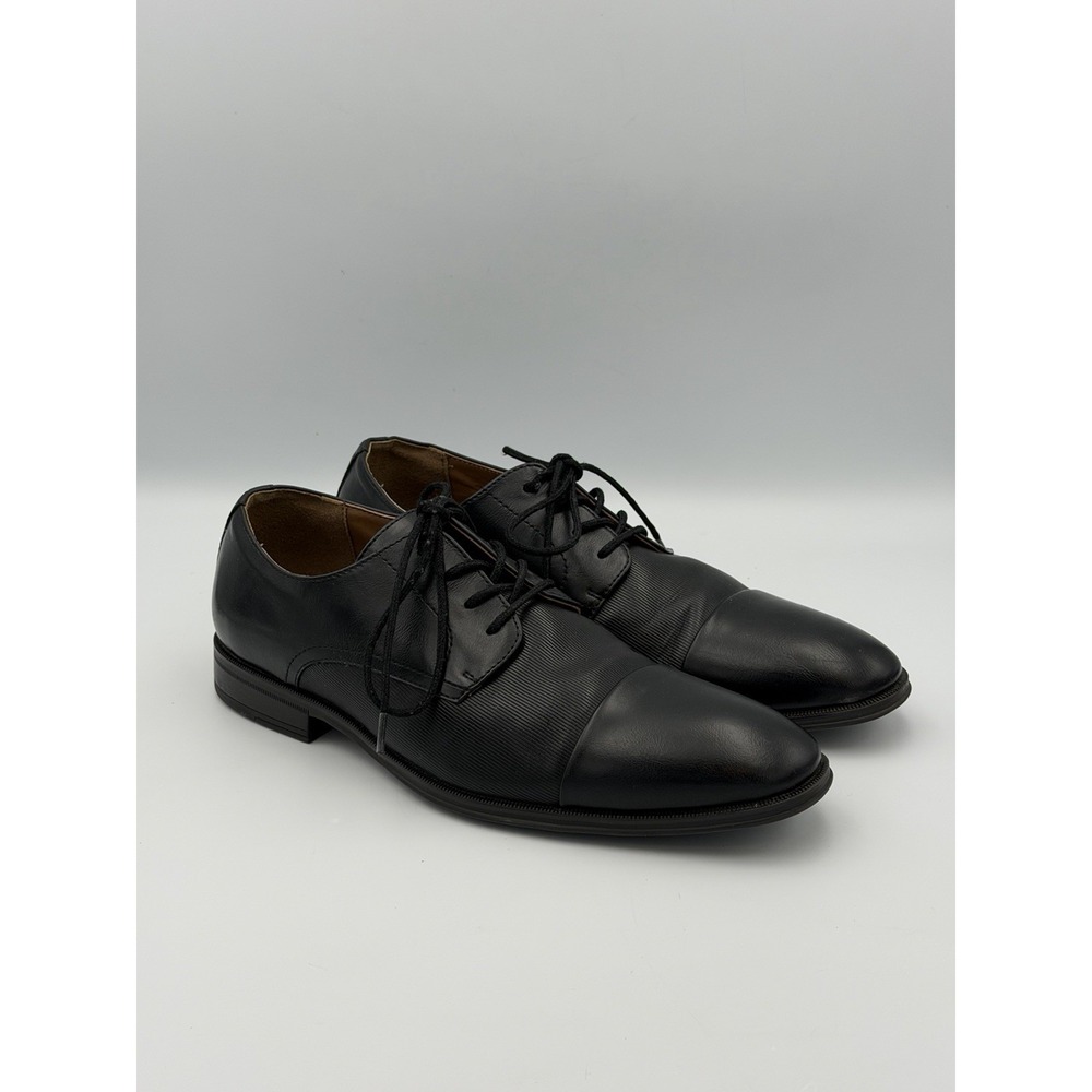 Madden NYC Men's Dress Shoes Black Cap Toe Oxford Size 8 Minimal Classic